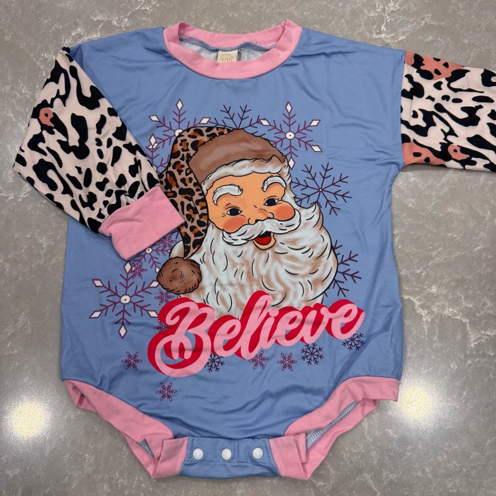 Santa Believe Baby Onesie